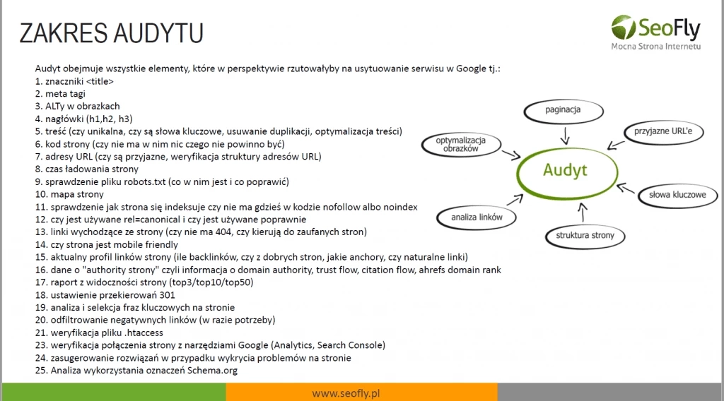 zakres audytu seo